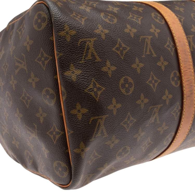 Pre Owned Louis Vuitton Monogram Canvas and Leather Keepall 45 Bag