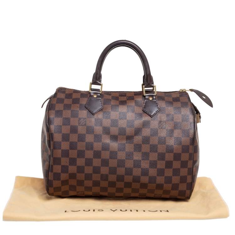 Pre Owned Louis Vuitton Damier Ebene Canvas Speedy 30 Bag