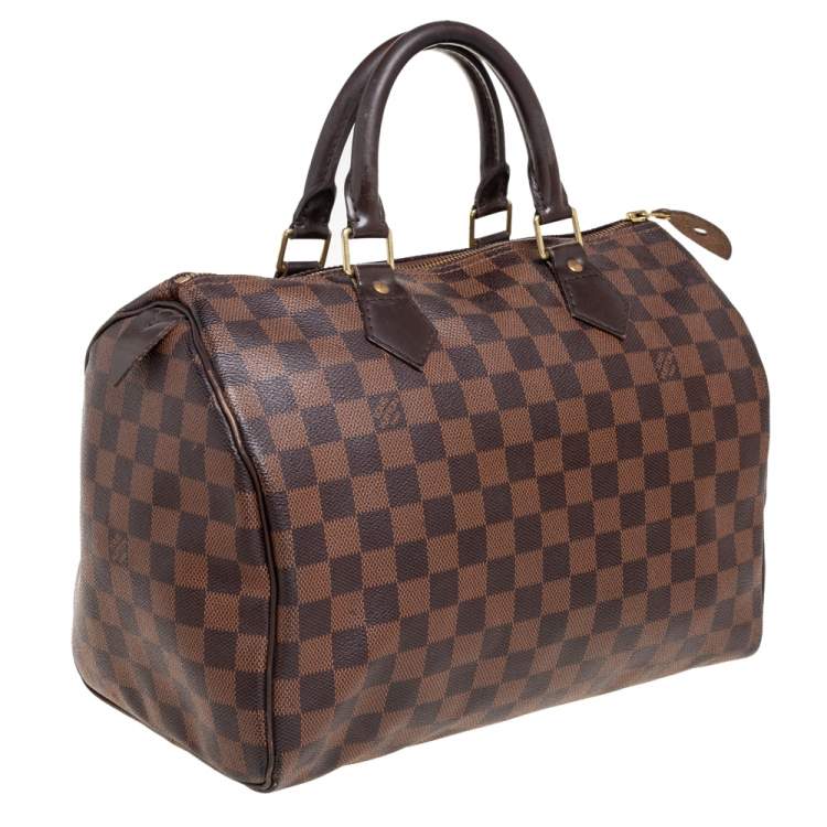 Pre Owned Louis Vuitton Damier Ebene Canvas Speedy 30 Bag