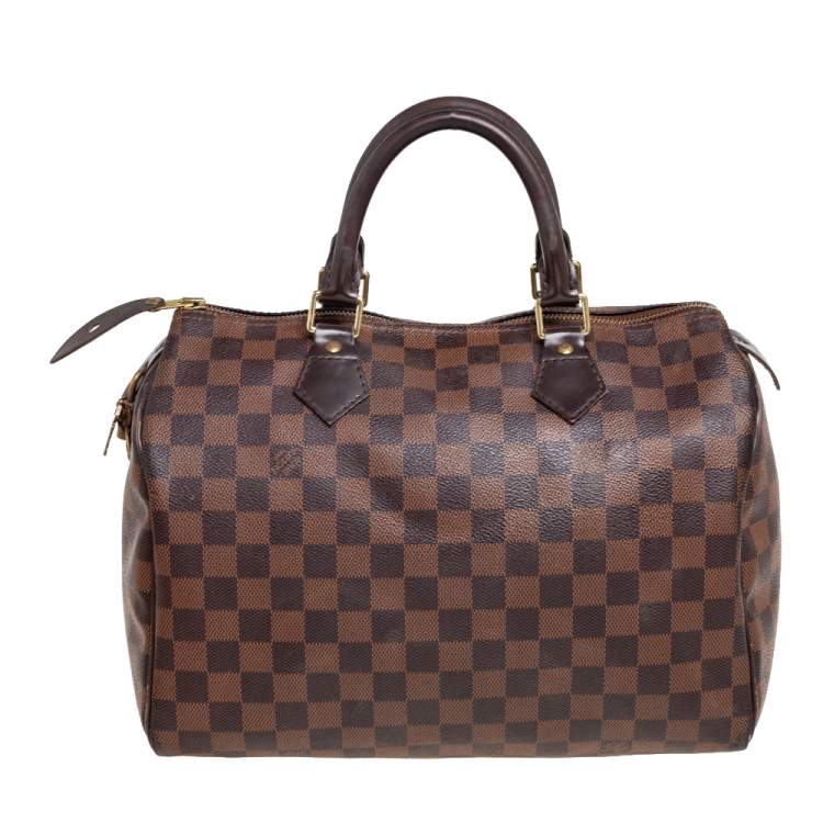 Pre Owned Louis Vuitton Damier Ebene Canvas Speedy 30 Bag