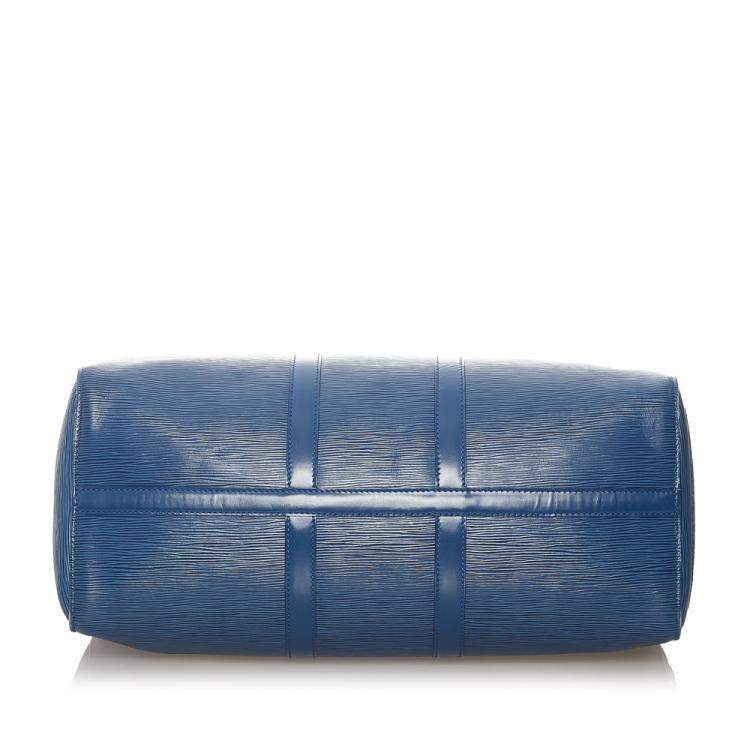 Pre Owned Louis Vuitton Blue Epi Leather Keepall 45 Duffel Bag