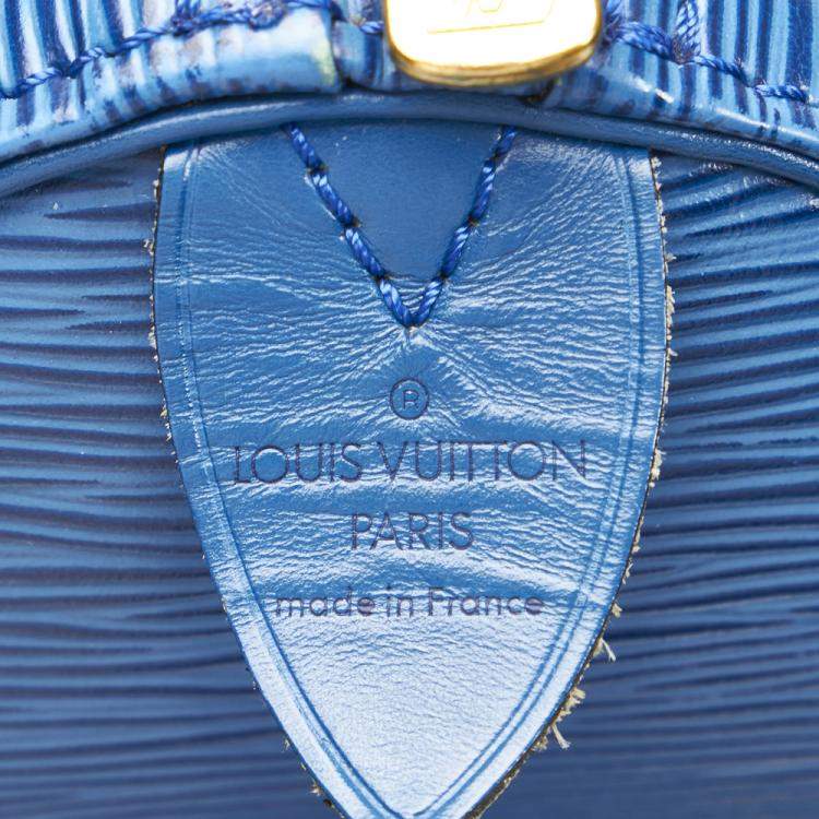 Pre Owned Louis Vuitton Blue Epi Leather Keepall 45 Duffel Bag