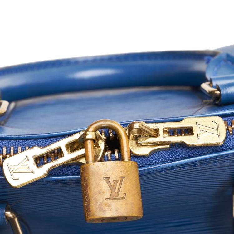 Pre Owned Louis Vuitton Blue Epi Leather Keepall 45 Duffel Bag