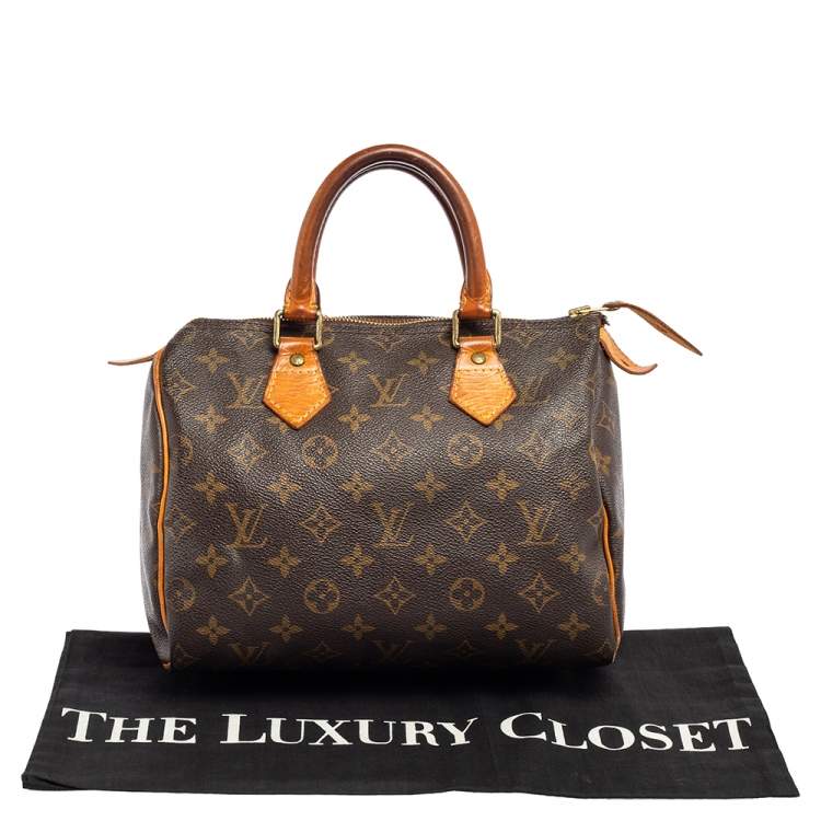 Pre Owned Louis Vuitton Monogram Canvas and Leather Speedy 25 Bag