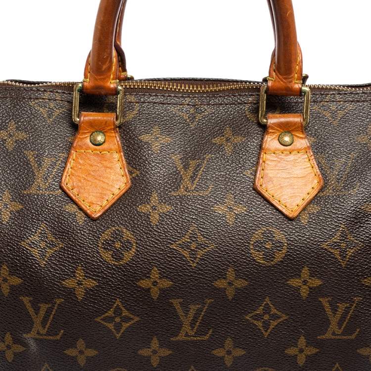 Pre Owned Louis Vuitton Monogram Canvas and Leather Speedy 25 Bag