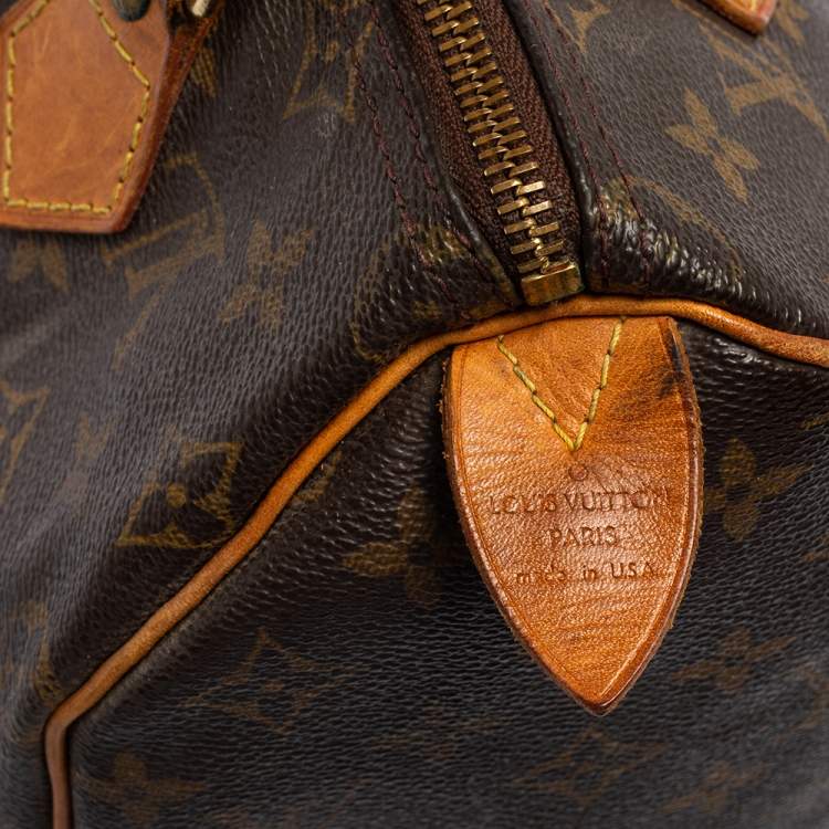 Pre Owned Louis Vuitton Monogram Canvas and Leather Speedy 25 Bag