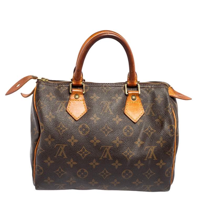 Pre Owned Louis Vuitton Monogram Canvas and Leather Speedy 25 Bag