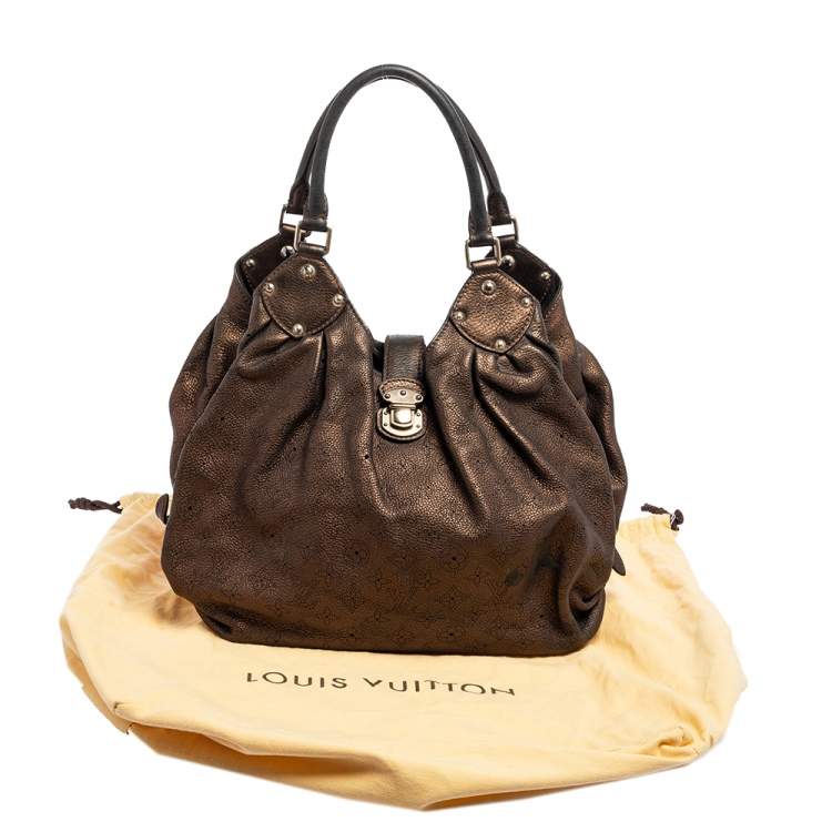 Pre Owned Louis Vuitton Bronze Monogram Mahina Leather L Bag