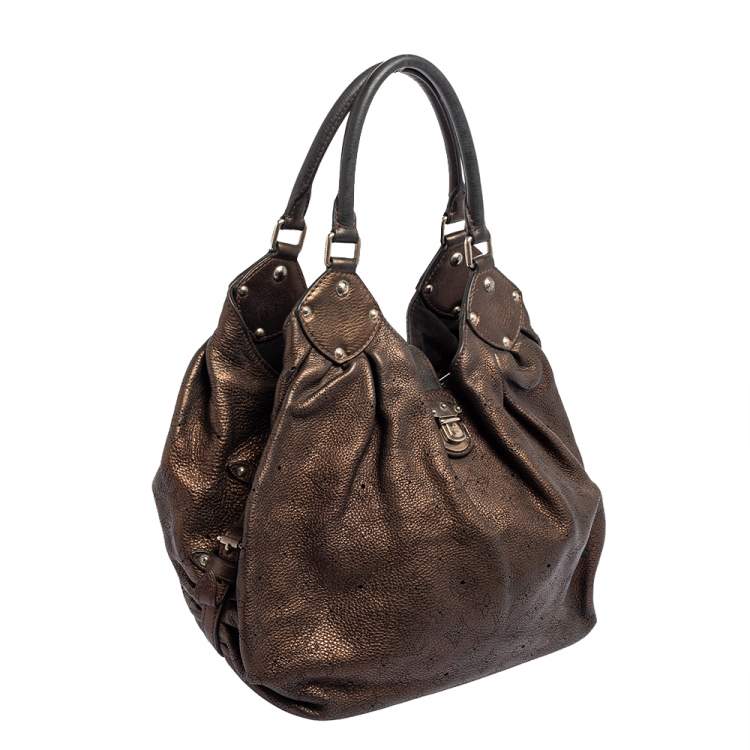 Pre Owned Louis Vuitton Bronze Monogram Mahina Leather L Bag
