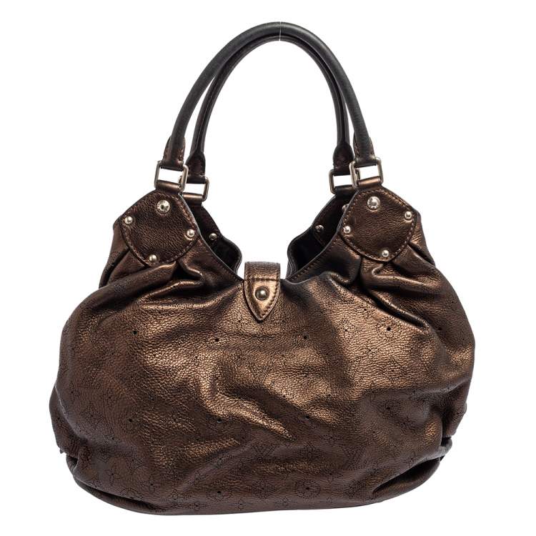 Pre Owned Louis Vuitton Bronze Monogram Mahina Leather L Bag