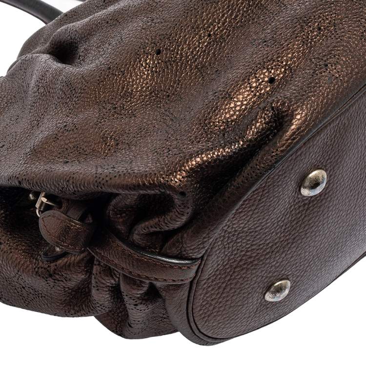 Pre Owned Louis Vuitton Bronze Monogram Mahina Leather L Bag