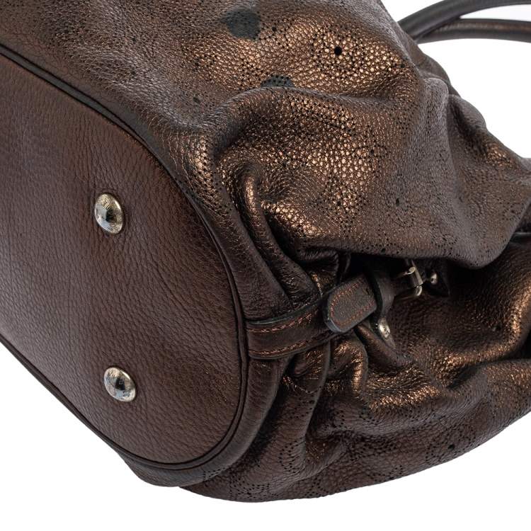 Pre Owned Louis Vuitton Bronze Monogram Mahina Leather L Bag