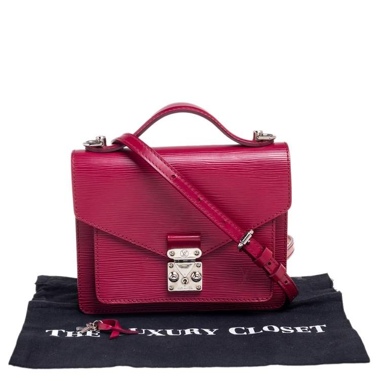 Pre Owned Louis Vuitton Fuchsia Epi Leather Monceau BB Bag
