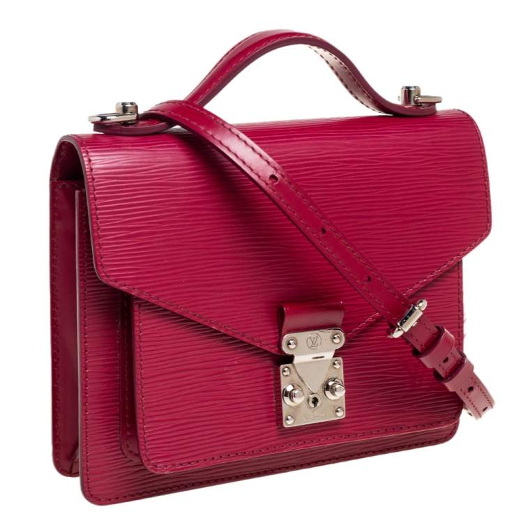 Pre Owned Louis Vuitton Fuchsia Epi Leather Monceau BB Bag