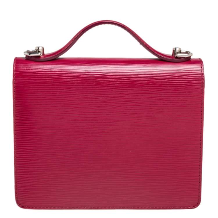 Pre Owned Louis Vuitton Fuchsia Epi Leather Monceau BB Bag