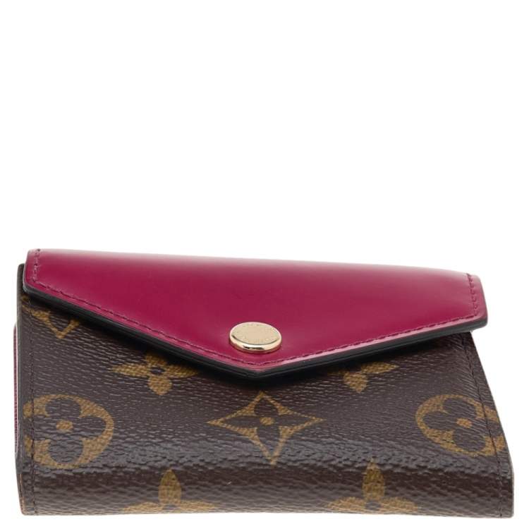 Pre Owned Louis Vuitton Fuchsia Monogram Canvas and Leather Zoe Wallet