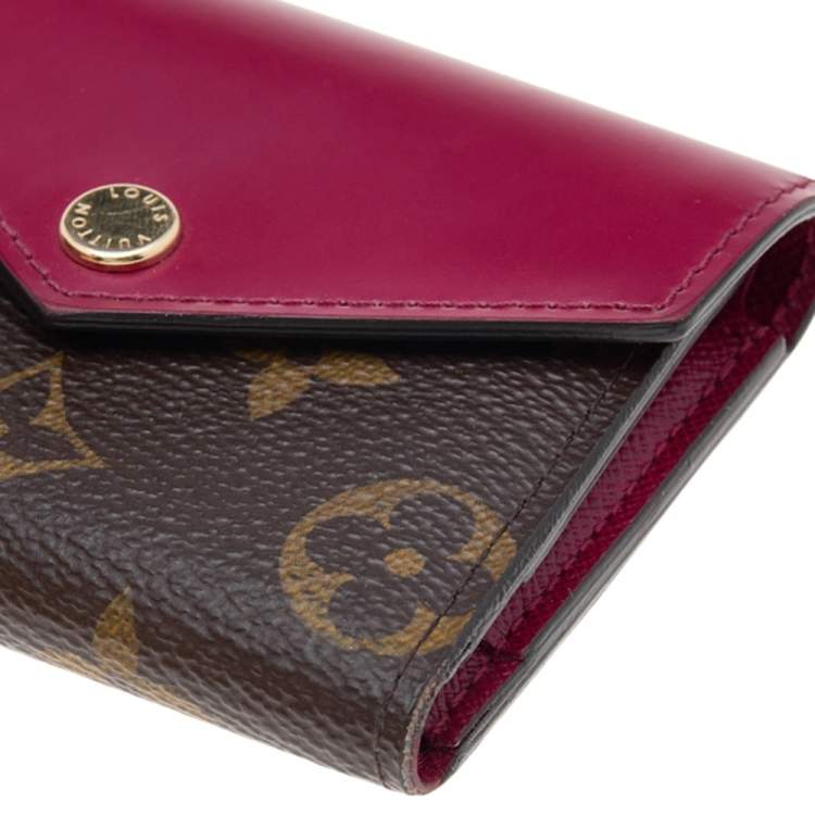 Pre Owned Louis Vuitton Fuchsia Monogram Canvas and Leather Zoe Wallet