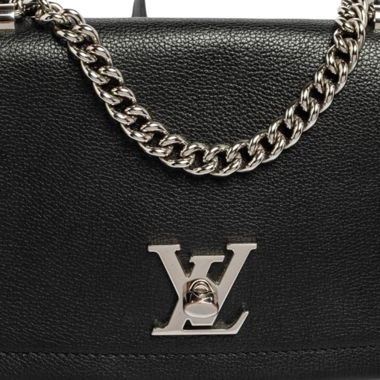 Pre Owned Louis Vuitton Black Leather Lockme II BB Bag