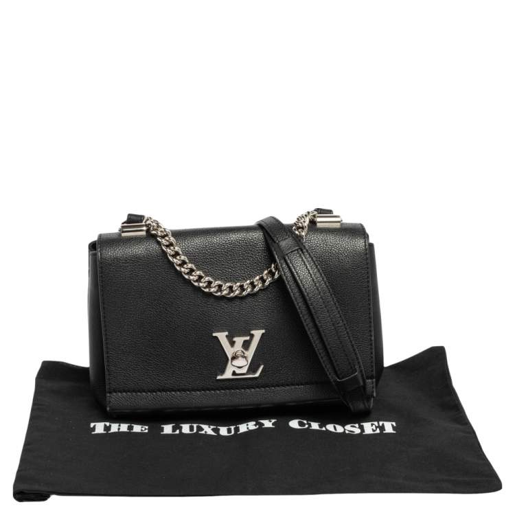 Pre Owned Louis Vuitton Black Leather Lockme II BB Bag