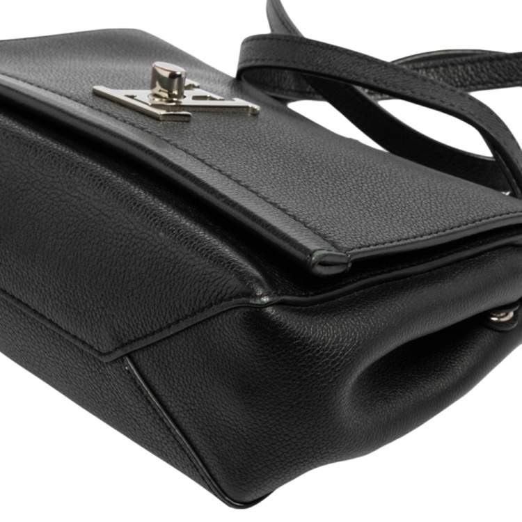 Pre Owned Louis Vuitton Black Leather Lockme II BB Bag
