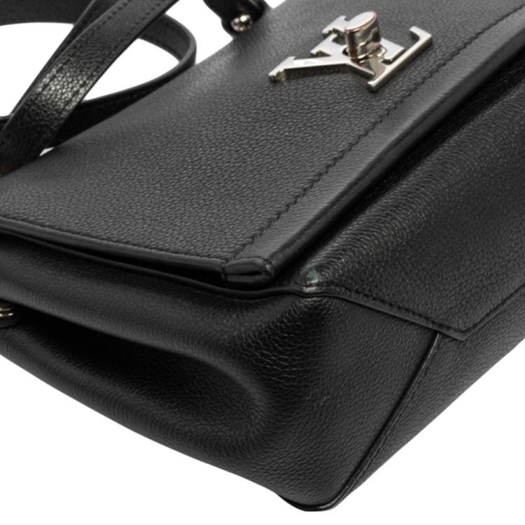 Pre Owned Louis Vuitton Black Leather Lockme II BB Bag