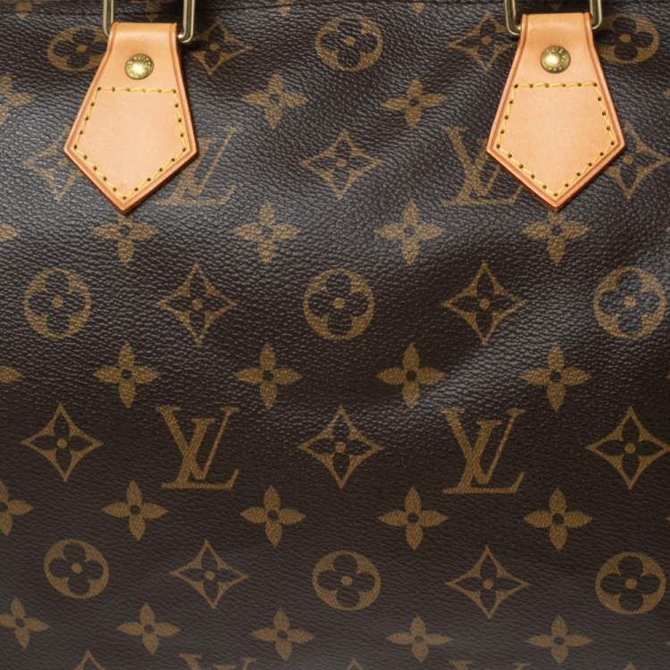 Pre Owned Louis Vuitton Brown Monogram Canvas Speedy 30 Top Handle Bag