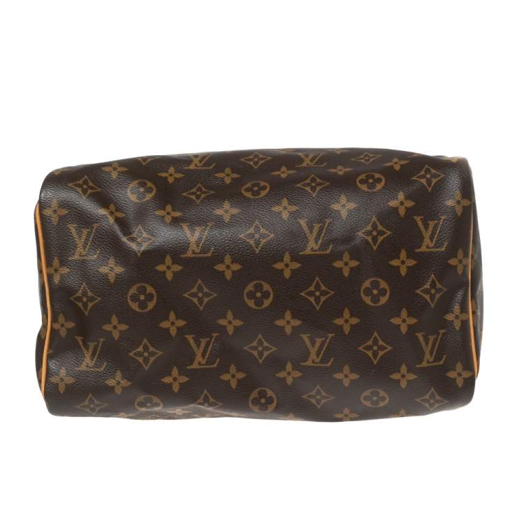 Pre Owned Louis Vuitton Brown Monogram Canvas Speedy 30 Top Handle Bag