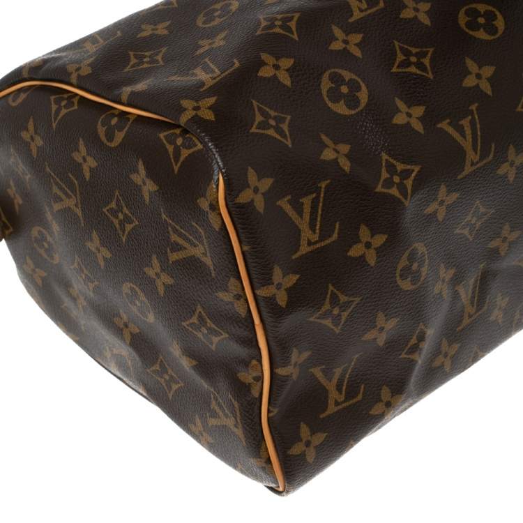 Pre Owned Louis Vuitton Brown Monogram Canvas Speedy 30 Top Handle Bag