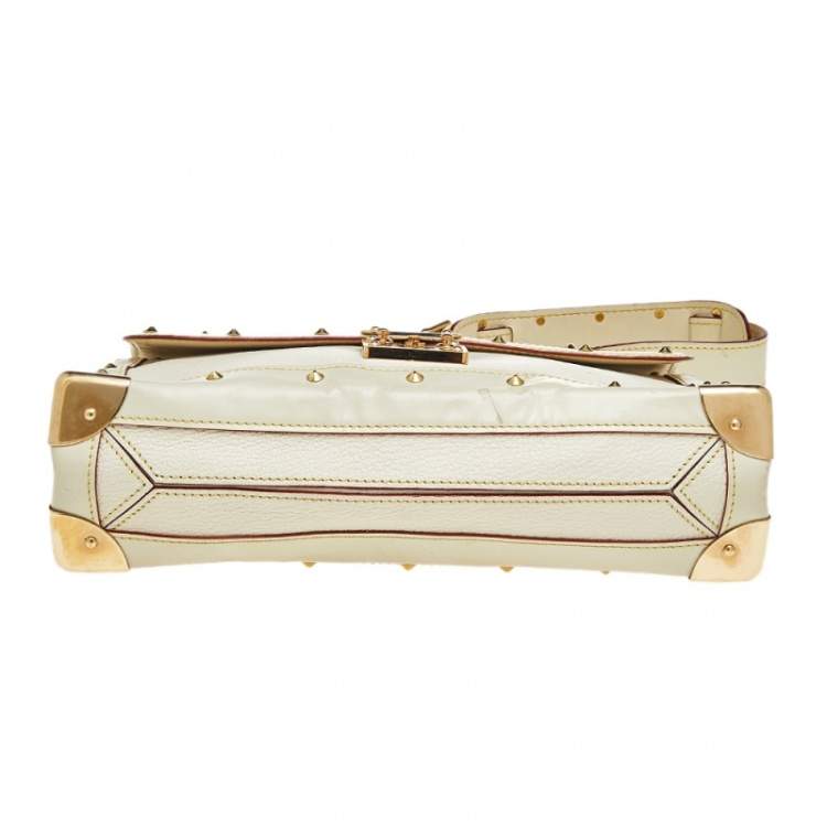 Pre Owned Louis Vuitton White Suhali Leather Le Talentueux Bag