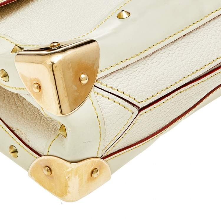 Pre Owned Louis Vuitton White Suhali Leather Le Talentueux Bag