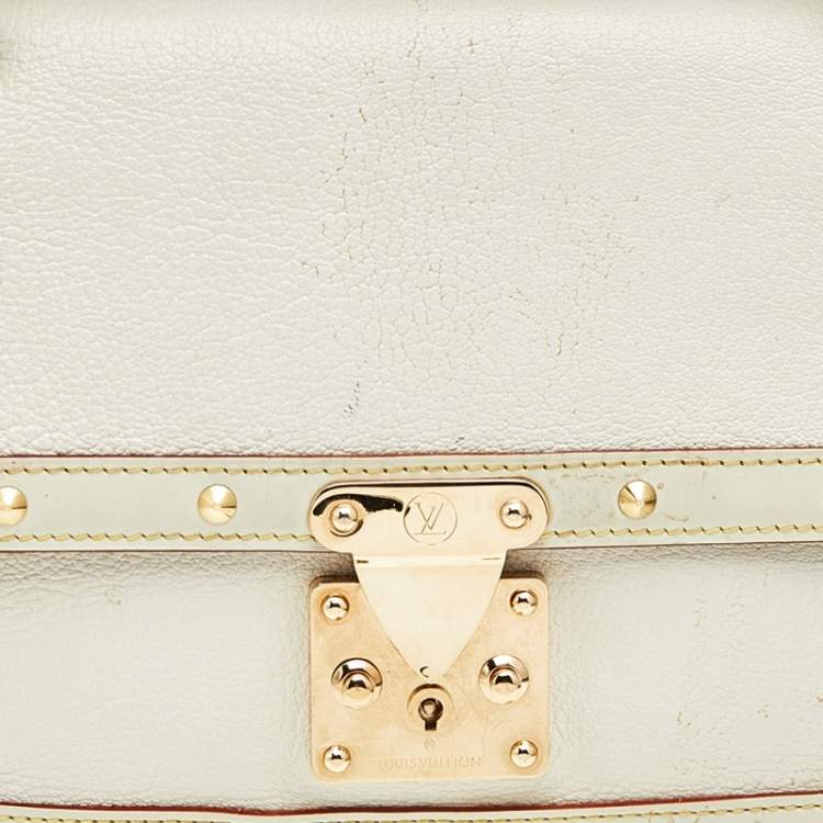 Pre Owned Louis Vuitton White Suhali Leather Le Talentueux Bag