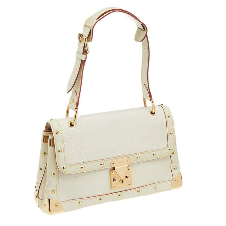 Pre Owned Louis Vuitton White Suhali Leather Le Talentueux Bag