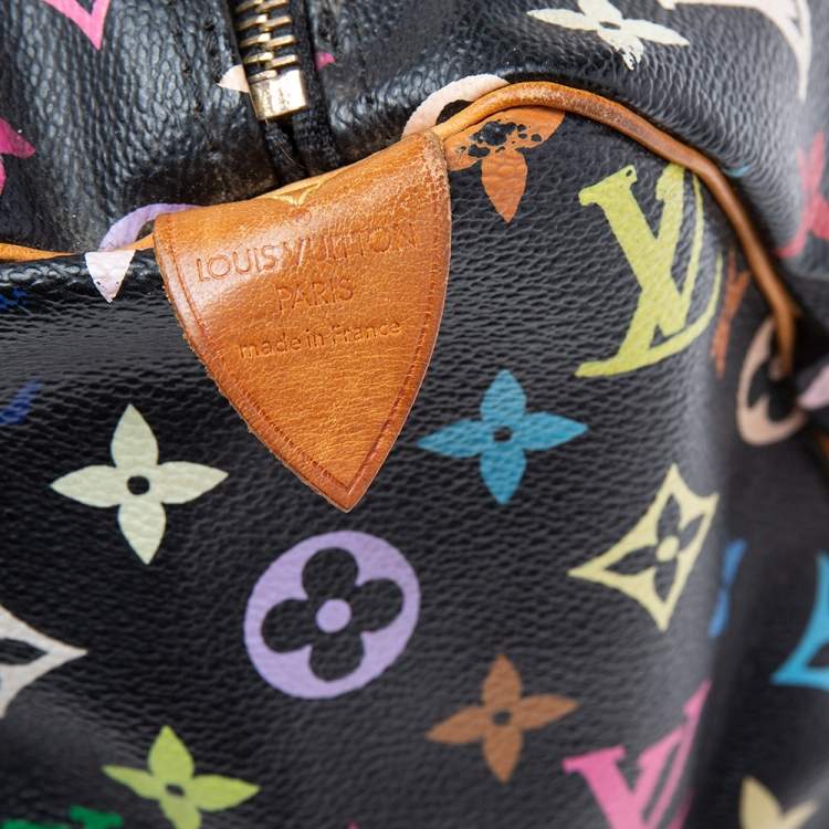 Pre Owned Louis Vuitton Black Monogram Multicolore Canvas And Leather Speedy 30 Bag