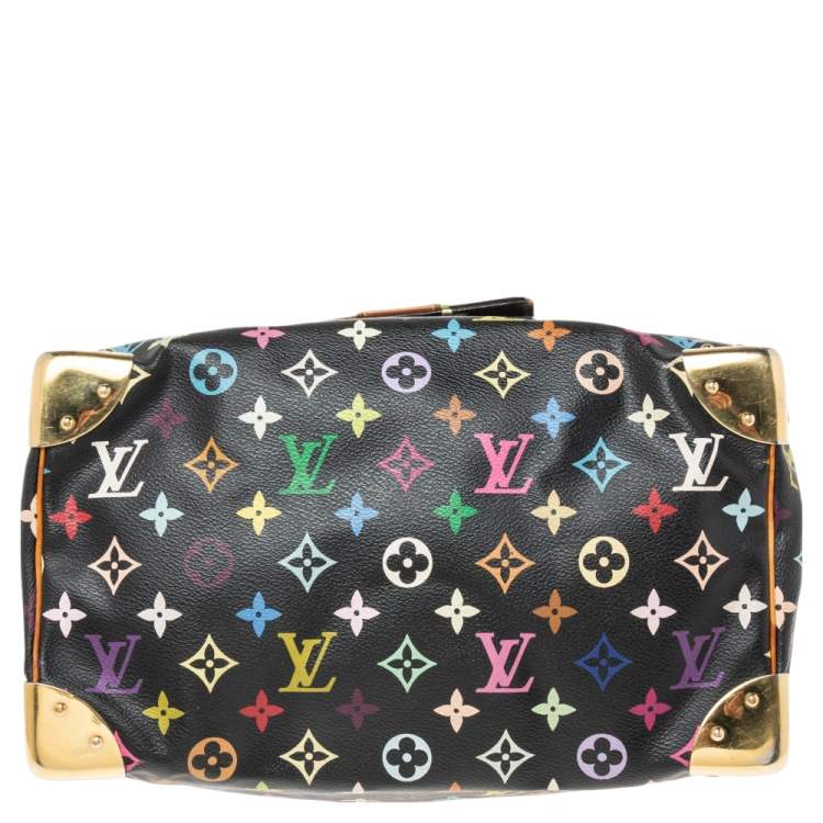 Pre Owned Louis Vuitton Black Monogram Multicolore Canvas And Leather Speedy 30 Bag