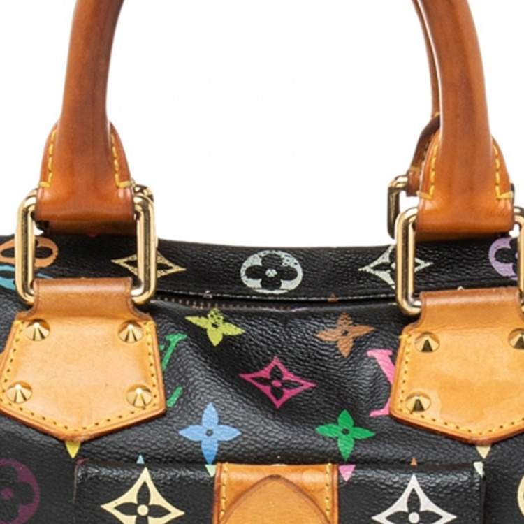 Pre Owned Louis Vuitton Black Monogram Multicolore Canvas And Leather Speedy 30 Bag