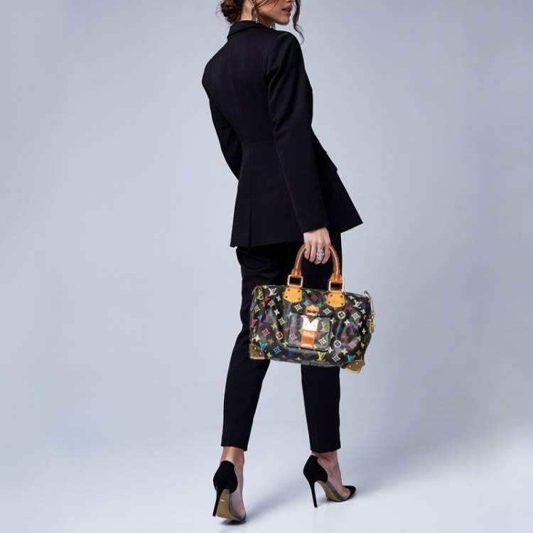 Pre Owned Louis Vuitton Black Monogram Multicolore Canvas And Leather Speedy 30 Bag