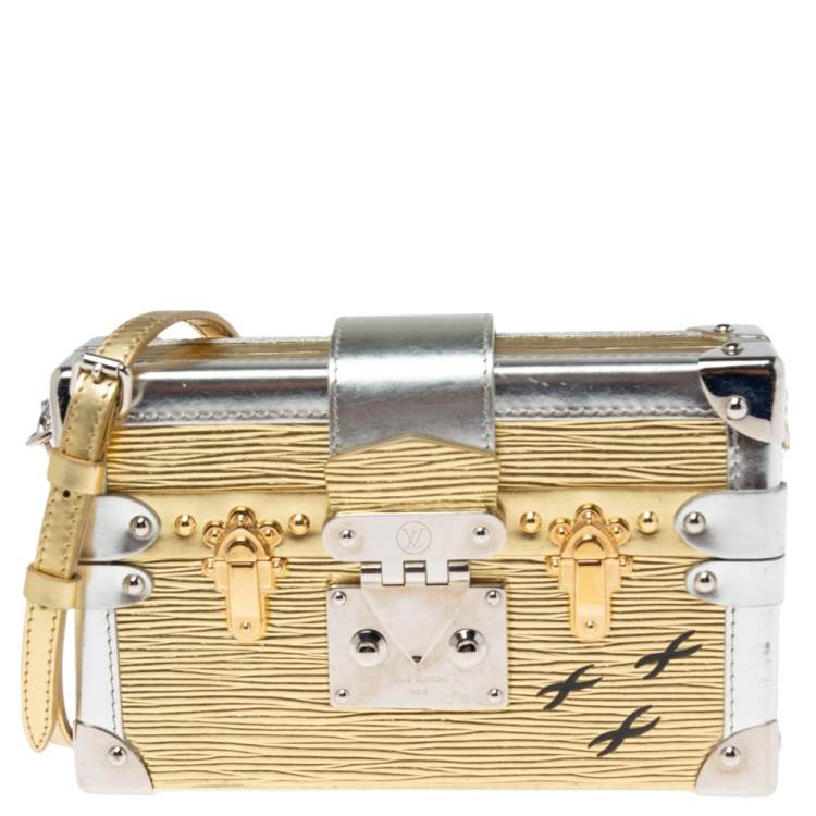 Louis Vuitton Metallic Silver/Gold Epi Leather Petite Malle Bag