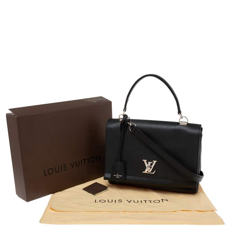 Pre Owned Louis Vuitton Black Leather Lockme II Bag
