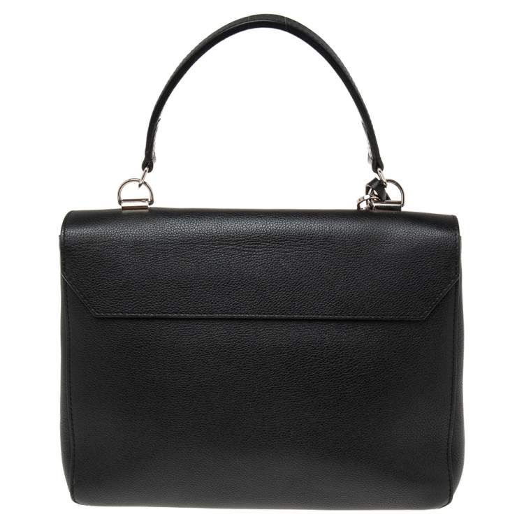 Pre Owned Louis Vuitton Black Leather Lockme II Bag