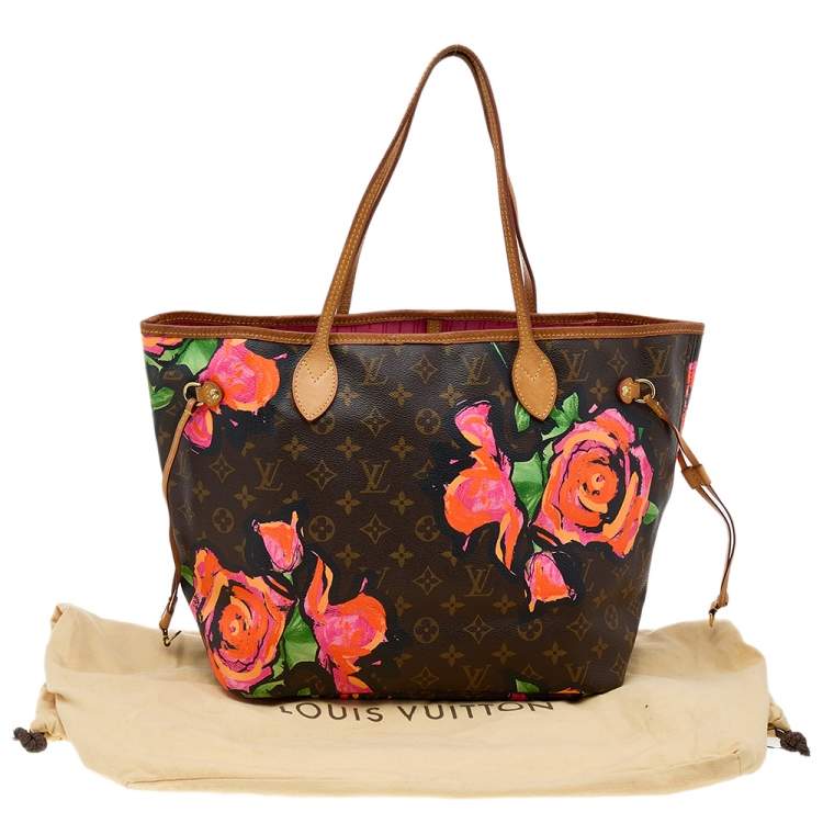 Pre Owned Louis Vuitton Monogram Canvas Limited Edition Stephen Sprouse Roses Neverfull MM Bag