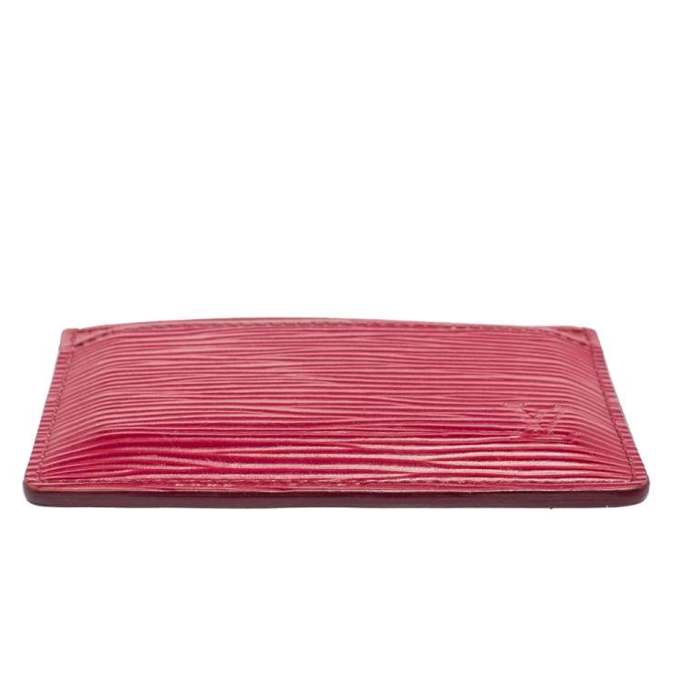 Pre Owned Louis Vuitton Pondichery Pink Epi Leather Card Holder