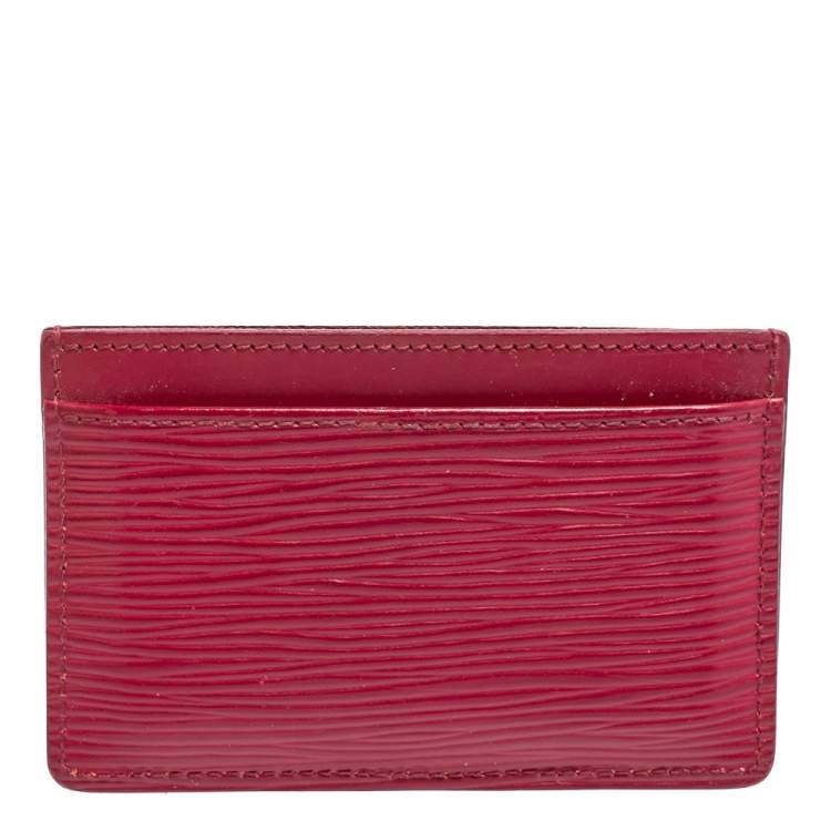 Louis Vuitton Red Epi buy Card Holder Wallet