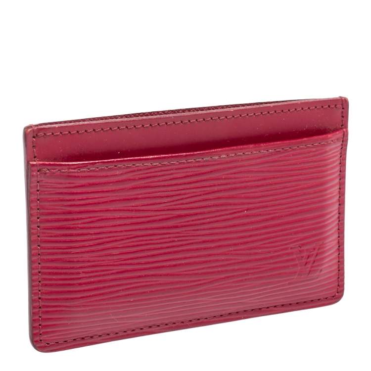 Pre Owned Louis Vuitton Pondichery Pink Epi Leather Card Holder