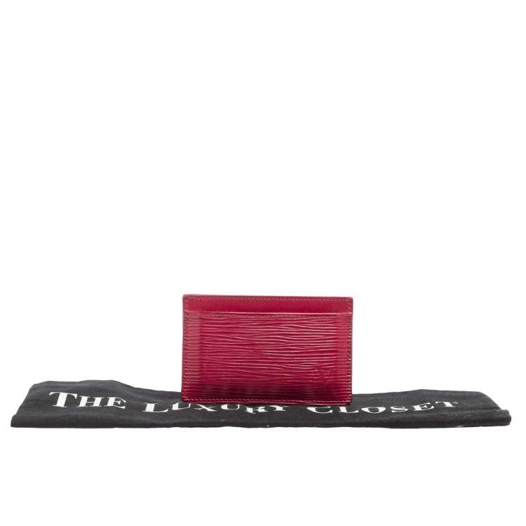 Pre Owned Louis Vuitton Pondichery Pink Epi Leather Card Holder