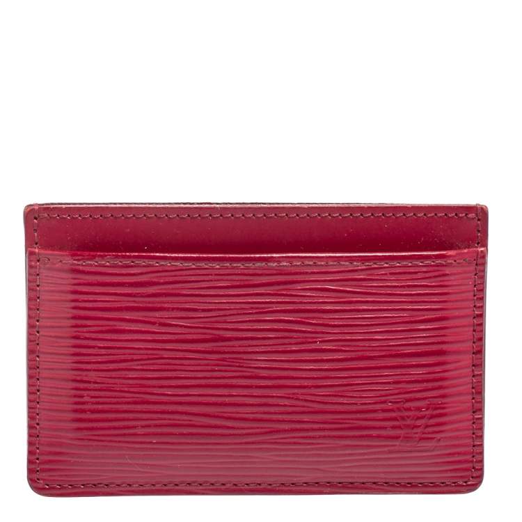 Pre Owned Louis Vuitton Pondichery Pink Epi Leather Card Holder
