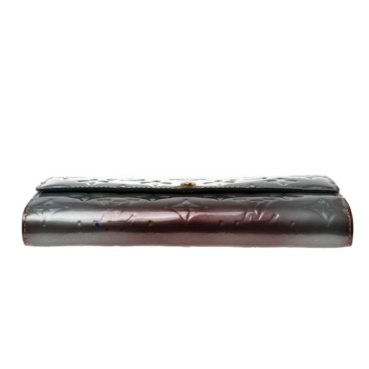 Pre Owned Louis Vuitton Givre Monogram Vernis Sarah Wallet