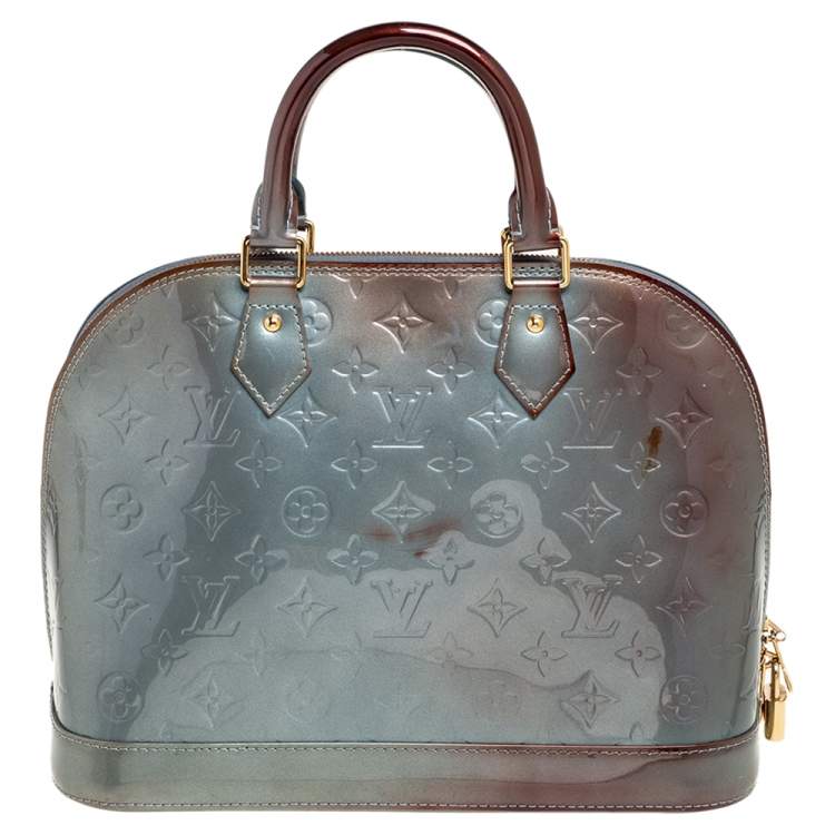 Pre Owned Louis Vuitton Givre Monogram Vernis Alma PM Bag