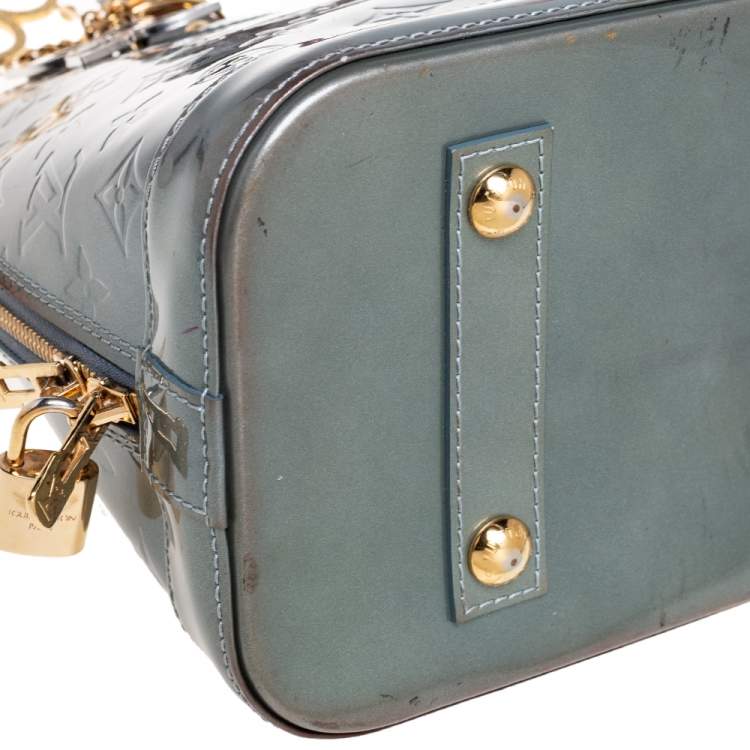 Pre Owned Louis Vuitton Givre Monogram Vernis Alma PM Bag