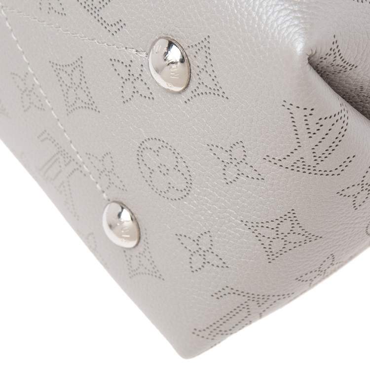 Pre Owned Louis Vuitton Gris Souris Monogram Mahina Leather Bella Bucket Bag