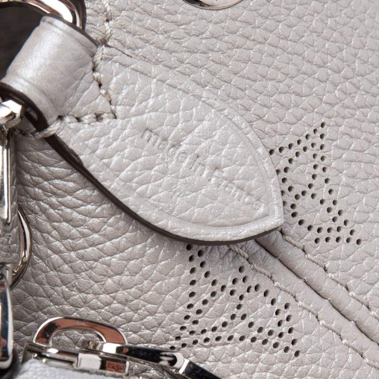 Pre Owned Louis Vuitton Gris Souris Monogram Mahina Leather Bella Bucket Bag